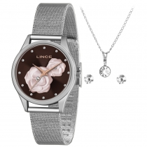 RELÓGIO LINCE COM CONJUNTO FOLHEADO